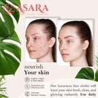 Clean Face Towels Disposable XL Facial Wipes | Add Water As a Makeup Remover | Sensitive Skin Face Towels | Organic Vegan Biodegradable - Clean Daily Towelettes | by Asara (100 Count)