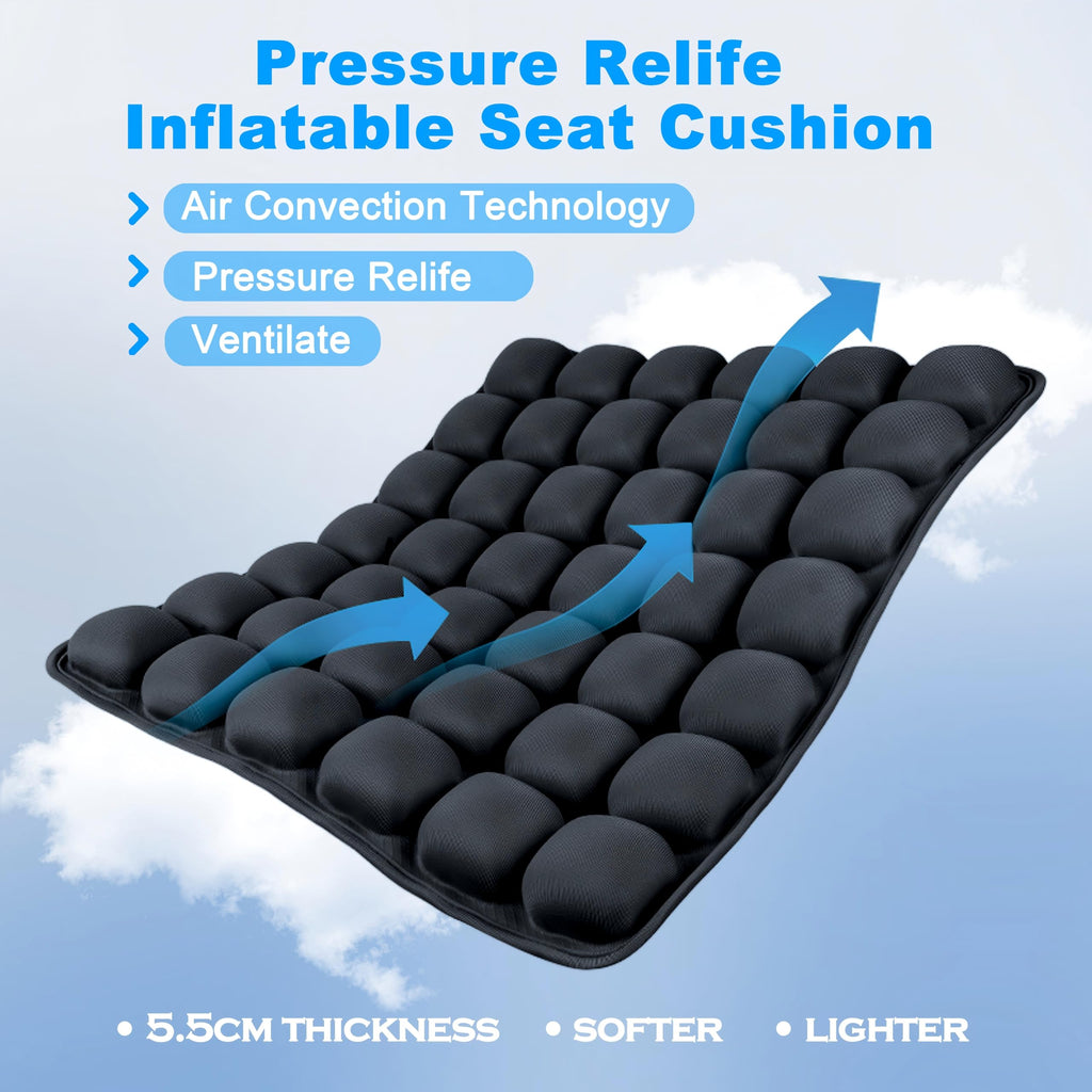 MTGKY Sondor Travel Seat Cushion,Inflatable Travel Seat Cushion for Airplane,Portable & Adjustable,Airplane Gadgets,Inflatable Cushion for Wheelchair, Travel,Driving,Office Work