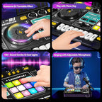 Tsomtto Kids DJ Mixer Table Musical Toy with Lights & Bluetooth