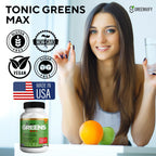 Tonic Greens Max, Extra Strength Immune Support Supplement, 60 Capsules, with Elderberry, Turmeric, Probiotics (10)