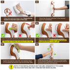 TAILI Grab Bars for Bathtubs and Showers 2 Pack Suction Grab Bar, Heavy Duty Shower Handle Removable Bath Handrails for Seniors and Elderly, Bathroom Safety Grip No Drilling Waterproof,Wood Grain