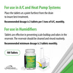 QwikTreat Condensate Pan AC Drain Line Tablets, AC Drain Line Cleaner, Remove HVAC Pipe Clogs and Control Odors for Effective Maintenance, 100 Tabs