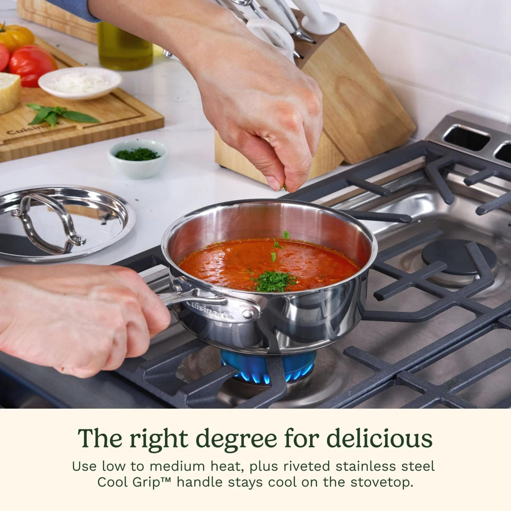 Cuisinart Chef's Classic Stainless Steel 1.5 Qt. Saucepan with Lid, 719-16