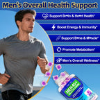 Fajeckma Mens Multivitamins Gummies for 40 Plus: Chewable Sugar Free Mens Multivitamins 40 Plus Gummy with Methylated B-Complex Omega-3 Magnesium CoQ10 Lycopene - Daily Vitamins for Men(120Count)