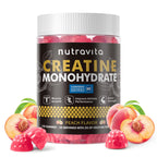 Creatine Monohydrate Gummies for Men & Women-5g of Creatine Monohydrate per Serving - Sugar Free,Vegan, Peach Flavor, 120 Count
