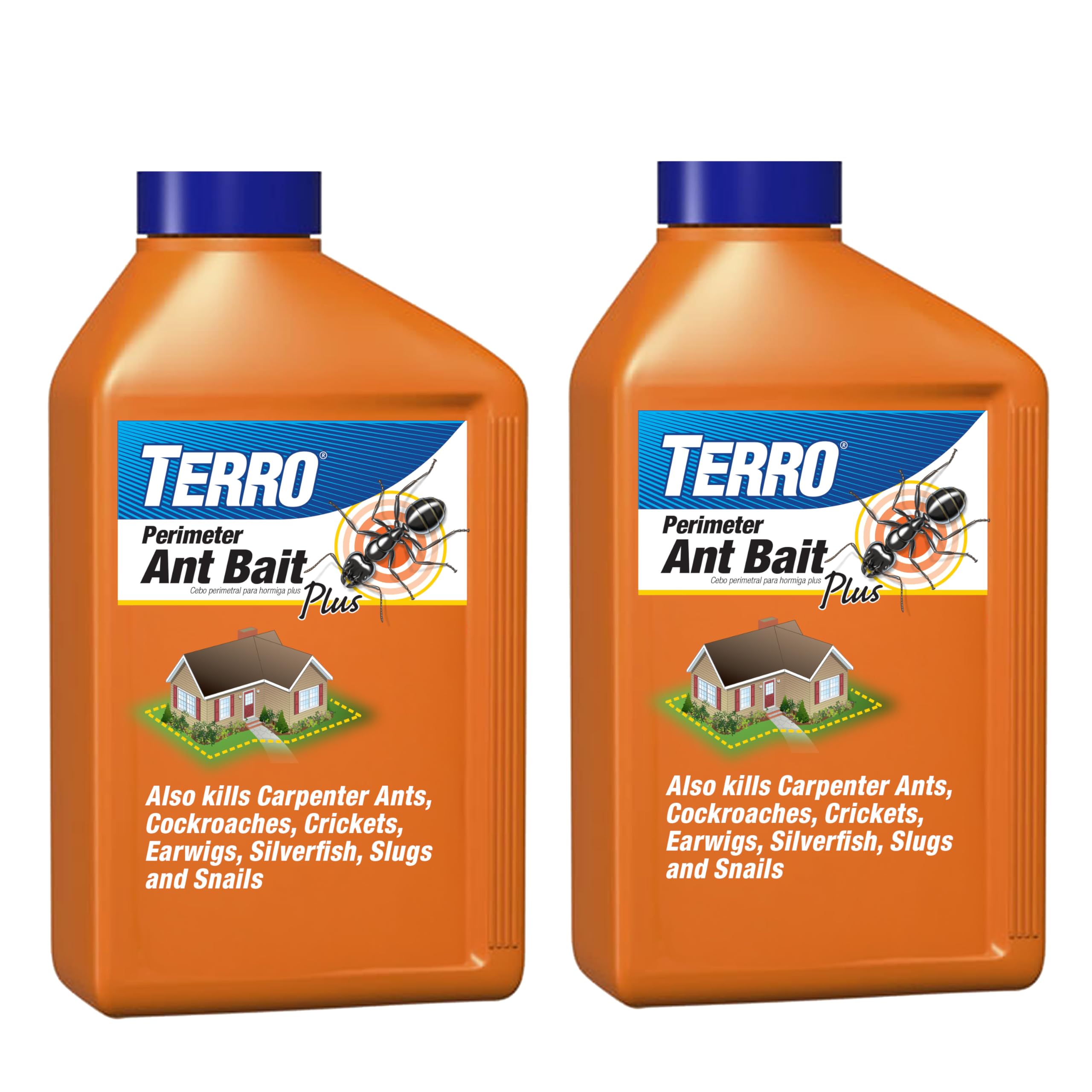 TERRO Perimeter Outdoor Ant Bait Plus, 2-Pack, 2 lb Shaker Canisters