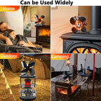 VODA 4-Blade Heat Powered Stove Fan for Wood/Log Burner/Fireplace increases 80% more warm air than 2 blade fan