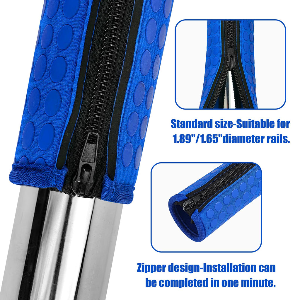 Pool Handrail Covers with Zippers 4 6 8 10 Ft Inground Swimming Pools Hand Rail Cover, Anti-Slip Cool Touch Heat Resistant, Royal Blue, Non Slip Swim Pool Railing Ladder Stair Handle Grip (8 Feet)