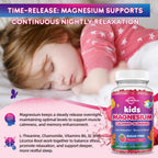 2 Pack Kids Magnesium Gummies, Magnesium Glycinate Gummies for Kids & Adults with L-Theanine, Chamomile, Vitamin D, B6 for Sleep, Relaxation, Brain & Muscle, Sugar Free Raspberry
