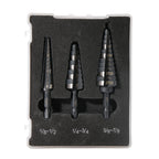Jerax tools M2 HSS Quick Change 1/2", 3/4" & 7/8" Step Drill Bit Set Double Fluted Drill Bits for Hole Drilling in Stainless Steel, Copper, Aluminum, Wood, Plastic