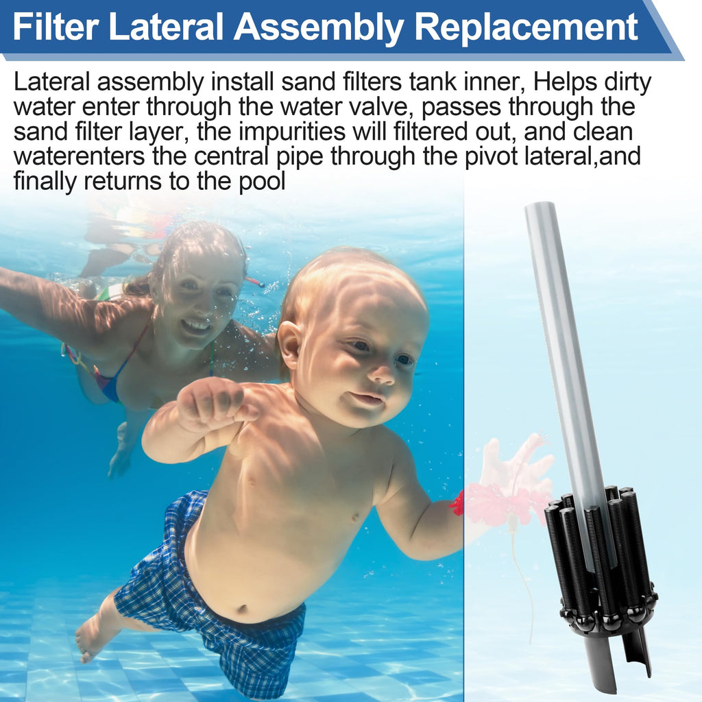 FATCANMA Upgrade SX244DA Lateral Assembly for Hayward s244t Sand Filter Tank, Center Pipe Threaded Lateral Compatible with Hayward S244T, S244TC, S270T, S270T2 Sand Filter Replacement Parts