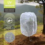 Fruit Tree Netting, RIFNY 3.9 X 3.3 FT Blueberry Bush Netting Cover with Zipper Drawstring, Outdoor Mosquito Net Garden Netting Cover Protector Plant from Birds Cicadas Animals Insect (4 PCS, White)