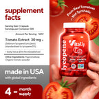 VitaUp Lycopene Supplements for Men – USA Made Prostate Supplements for Men with Natural Tomato Extract – Non-GMO Lycopene Supplement for Normal Prostate, Skin & Antioxidant Support – 120 Count