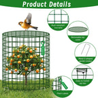 Convivium Plant Protectors from Animals 6 Packs, 13 x 12 in Metal Chicken Wire Cloche Plant Cages for Outdoor Plants, Garden Fencing Animal Barrier with Detachable Dome Lid, Stakes & Zip Ties