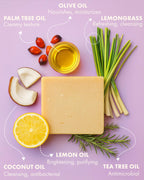 Candida Freedom Massey’s CF 100% Natural Probiotic Soap - Powerful Tea Tree and Lemon Body Soap - 4oz Lemon Scent