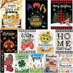 Seasonal Garden Flags Set of 12 Double Sided 12x18 Inch Yard Flags