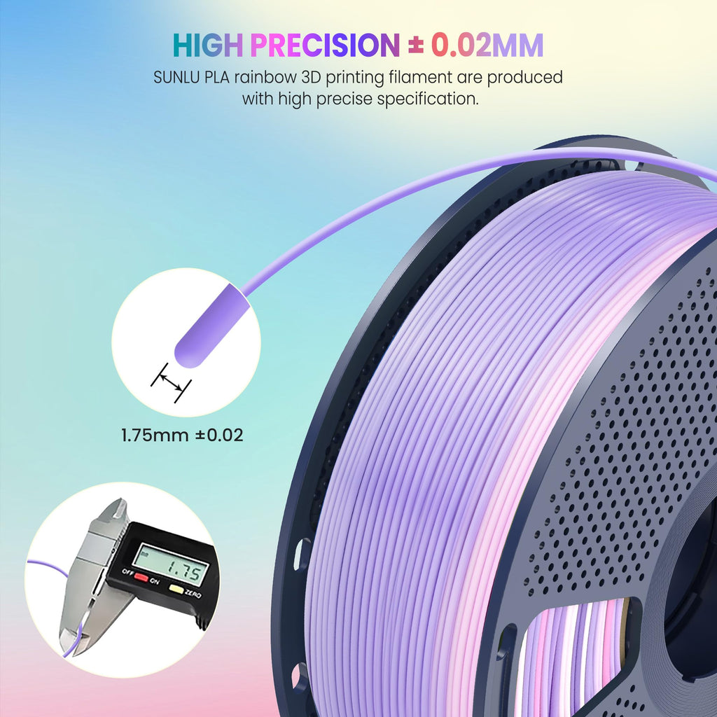 SUNLU Rainbow PLA Filament 1.75mm, 4kg in Total, PLA Rainbow 01-04