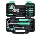 CARTMAN 39-Piece Home Tool Set Kit, Essential Household Hand Tools with Plastic Storage Case, Green