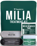 TreeActiv Milia Spot Treatment 3 Piece Tool Set, Milia Remover Set, Includes 12ml Overnight Milia Remover Cream with Bentonite Clay and Aloe Vera, Milia Extractor Tool Kit Acne Treat