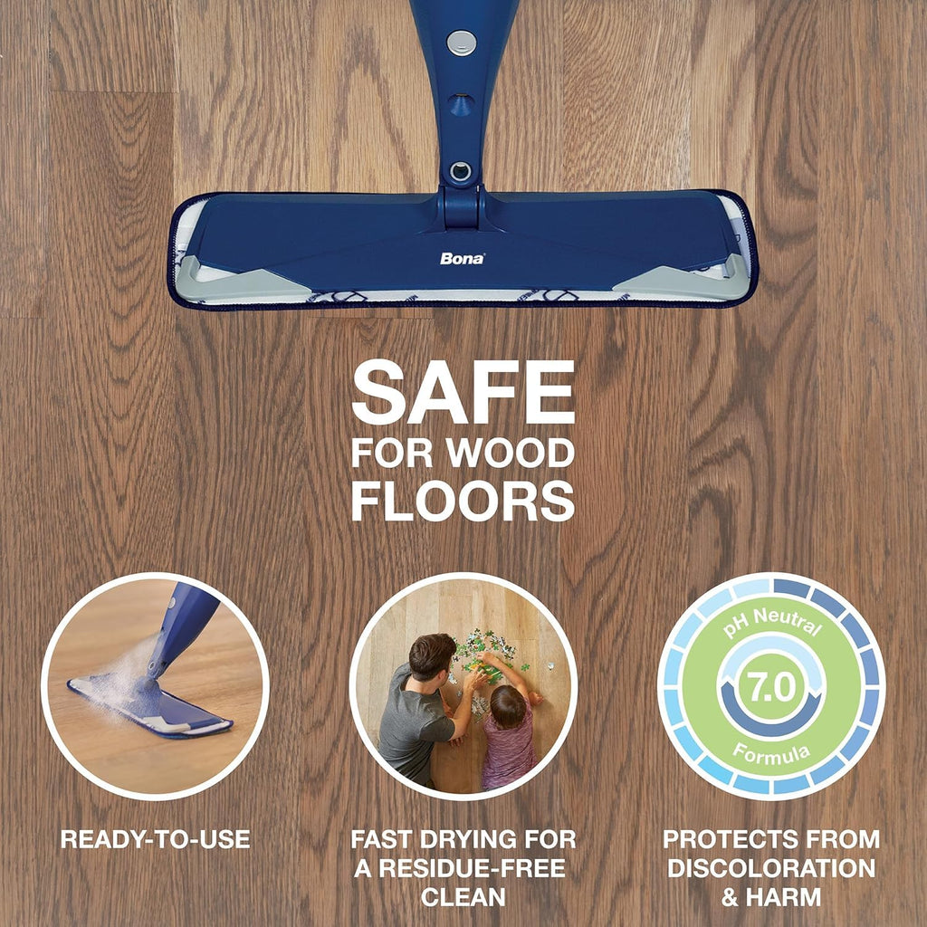 Bona Hardwood Floor Cleaner Refill, 128 fl oz, Unscented, Refill for Spray Mops and Bottles, Residue-Free Floor Cleaning Solution for Wood Floors