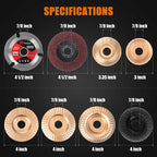 Pomsare 13PCS Wood Carving Disc Set for 4 1/2 Angle Grinder Attachments, Stump Ginder Blades Wheel for Wood, Flap Disc for Woodworking Cutting, Grinding, Shaping and Sanding