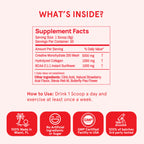 Peach Perfect Creatine Blend for Women – Micronized Creatine Monohydrate with BCAA & Collagen for Glute Strength Support – Strawberry Acai – 30 Servings