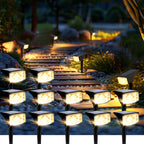 SOLPEX Solar Spot Lights Outdoor Waterproof IP65, Landscape Spotlights Outdoor, Compact Design Spot Lights, Solar Powered Flood Lights for Garden Yard House Pathway Tree Outside, 12 Pack, Warm White