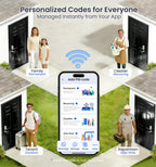 Veise VE012W Built-in WiFi Fingerprint Smart Lock, App Remote Control, Compatible with Alexa & Google Assistant, Keyless Entry for Front Door, Digital Keypad Deadbolt, Auto Lock, Satin Nickel