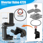 NURATIT 2-Port/3-Port Pool Valve Rebuild Kit Compatible with Jandy 2-way/3-way 4716, 4717 Valves, and Jandy Gray Series Valves, Includes Handle 7433, Valve Cover 4606, Diverter Valve 4720 (1 Pack)