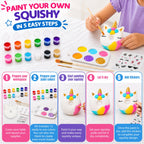 Jim&Gloria Paint Your Own Squishies, Jumbo Squishy Toy Gifts for Girls and Boys 8 9 10 11 12 13 14, Arts and Crafts Squeeze Toys, Party Favors for Birthday, Christmas Gift, Pack of 3