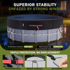 10 Ft Round Pool Cover, Solar Covers for Above Ground Pools, Stock Tank Pool Protector with Tightening Ratchet, Swimming Pool Cover Ideal for Waterproof and Dustproof