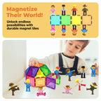 PicassoTiles 15-Piece Magnetic Character Action Figures Add-on Set for Construction Building Block Tiles