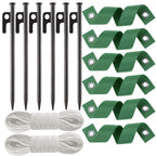 6 Pcs 12 Inch Heavy Duty Steel Tree Stake Kits, Tree Stakes and Supports for Young Trees Against Bad Weather Leaning Tree Anchor Straightening Kit, Bonus Tree Straps & Rope for Anchoring