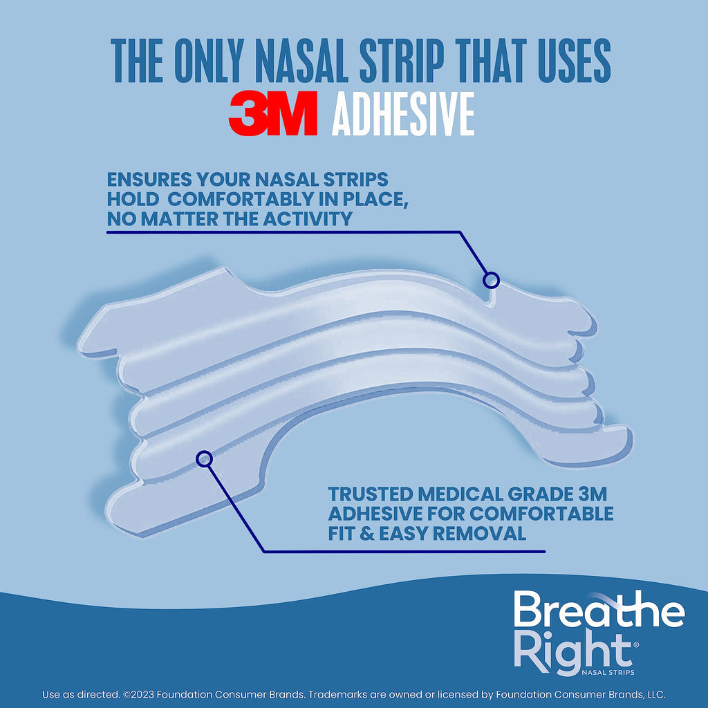Breathe Right Nasal Strips, Extra Strength Clear Nose Strips, Drug-Free Nasal Congestion Relief for Better Breathing, Help Relieve Snoring, Caused by Colds & Allergies, Deviated Septum, 44ct