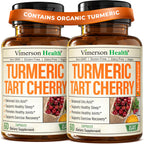 Turmeric Curcumin Supplement with 10:1 Tart Cherry Extract & Celery Seed Extract – Natural Uric Acid Balance, Joint Health, Sleep Aid – Turmeric Curcumin with Black Pepper –Tart Cherry Capsules 2 Pack