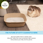 Kitty Sift Disposable Cat Litter Box Large, 6 Count, Durable Portable for Travel and Home, Eco-Friendly Disposable Litter Box Controls Odor
