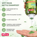 Milva Nettle Shampoo for Oily Hair - 6.7 Fl Oz Natural Oily Hair Shampoo for Greasy Roots & Scalp - Clarifying Degrease Treatment - Control Sebum, Add Volume & Shine - Made in Bulgaria - 200ml