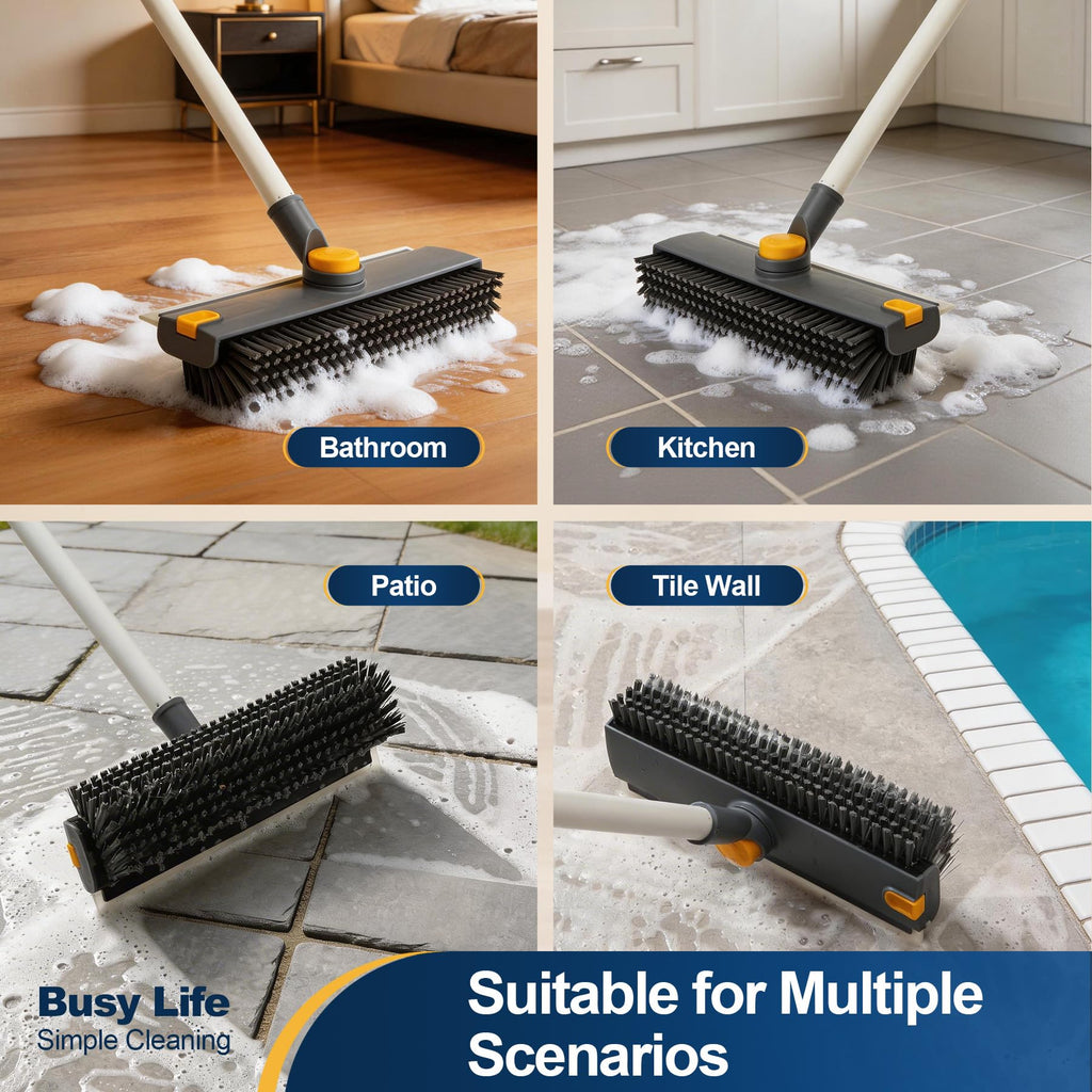 Yocada Floor Scrub Brush 3 in 1 Dual-Sided Stiff Bristle Scrubber Brush