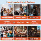 Neporal MagicGlow Rechargeable Light Bulbs with Remote, 3 Colors Shift + Stepless Dimmable Battery Light Bulbs, USB Rechargeable, A19, Up to 24 Hours