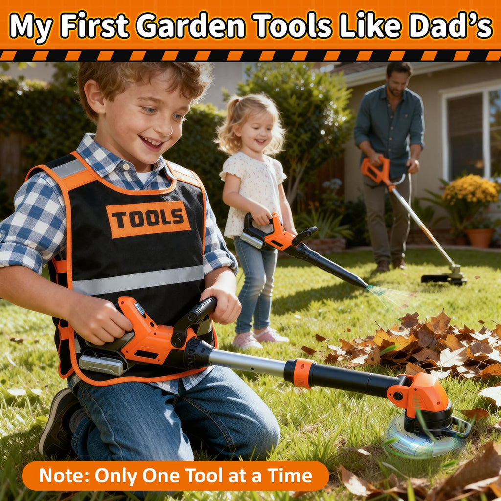 KidBloom Kids Tool Set, 2-in-1 Kids Leaf Blower & Kids Weed Wacker Toy