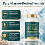 Claranova Labs Elastin Peptides, Marine Protein Complex, 1,000mg Per Serving, Skin Elasticity Support, 60 Capsules