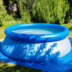 UJG 18 x 18 Ft Swimming Pool Ground Cloth Square Swimming Pool Liner Pad for Above Ground Swimming Pools Heavy Duty Pool Ground Mat Protector Pad Prevents Punctures Pool Tarp, Blue