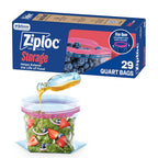 Ziploc Quart Food Storage Bags, Stand-Up Bottom, Easy to Fill, 29 Count (Pack of 12)
