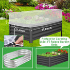 2 Pcs Garden Netting Pest Barrier for Raised Garden Beds, Garden Insect Mesh Netting Raised Bed Cover Screen Protection for Protecting Vegetables Fruits Flowers (Netting, for Cover a 4x2x1ft)