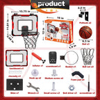 Mini Basketball Hoop for Kids, Over The Door Indoor Basketball Hoops, Red