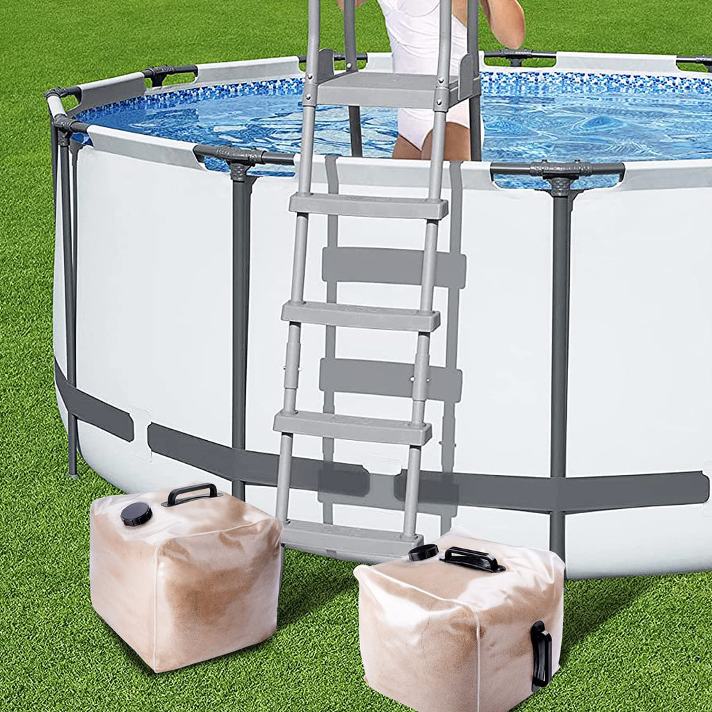 4 Pcs Pool Ladder Weights, 50 LB Universal Pool Steps Weight SandBag, Plastic Fillable Anchor Bag Container Pool Stair Weights for Above Ground Swimming Pool Entry System(Without Sand)
