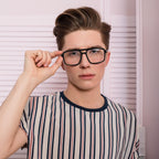 FEISEDY Retro Aviator Blue Light Glasses for Men Women Square Frame Computer Reading/TV/Phones Glasses B0209