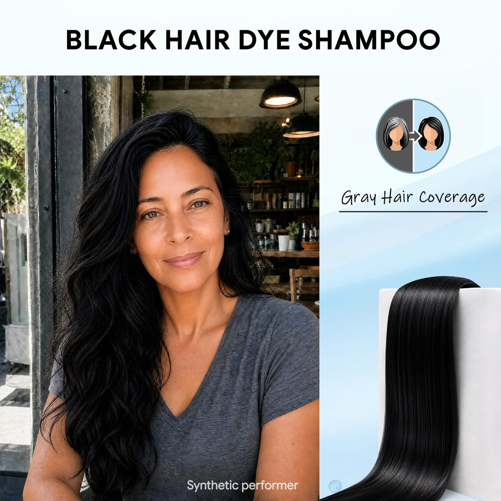 Ivnil Black Hair Dye Shampoo Color Shampoo for Gray Coverage for Women Men