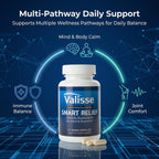 Jqewlg Valisse Smart Relief Pea 600mg - Multi-Pathway Support Formula, Immune Balance, Calm Mind & Body, Joint Comfort & Mobility Support - 60 Capsules