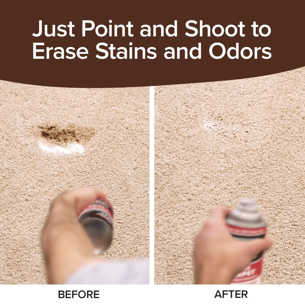 Bull Shot Carpet Spot & Stain Remover, AS SEEN ON TV, Made In USA, Just Point & Spray, Stain-Lifting Foam-Action, Coffee, Soda, Wine, Grease, New & Old Stains & More